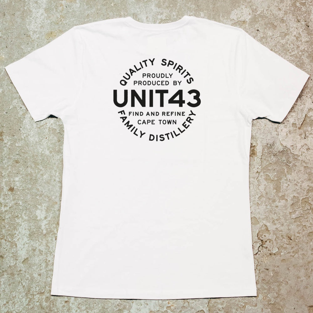 
                  
                    Unit 43 White T-Shirt Back
                  
                